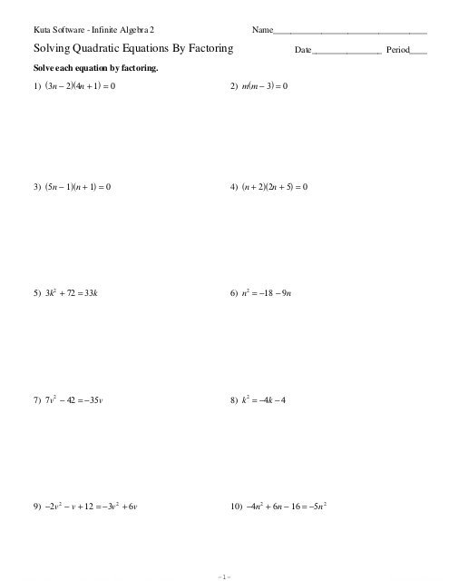 Solving Quadratic Equations By Graphing Worksheet Kuta Equations