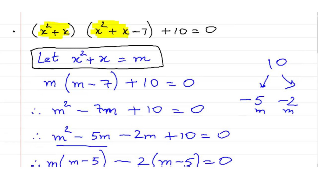 Solving Quadratic Equations Using Substitution Method Ex 2 9 YouTube