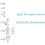 Solving Quadratic Equations With Square Roots Worksheet Answers