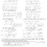 Solving Quadratic Equations Worksheet Factoring To Solve Quadratic