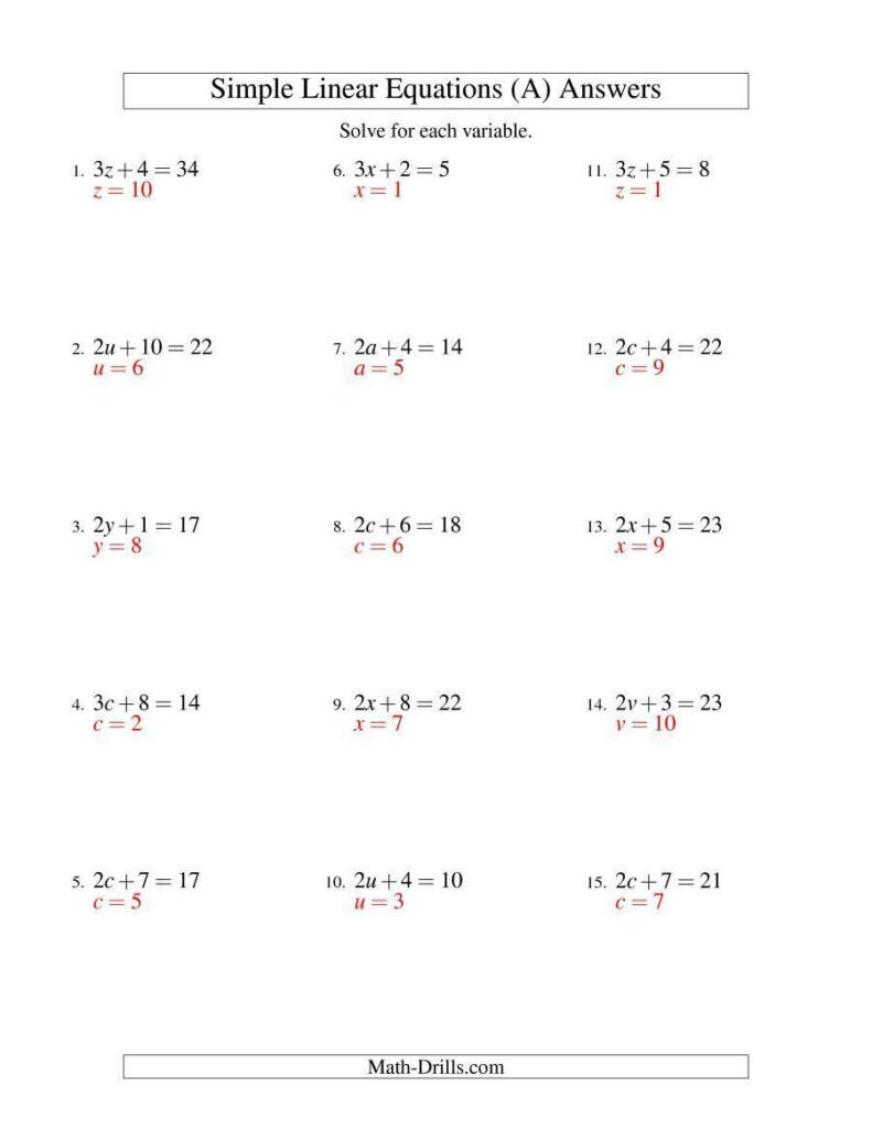 Two Step Equations Worksheet Pdf Education Template