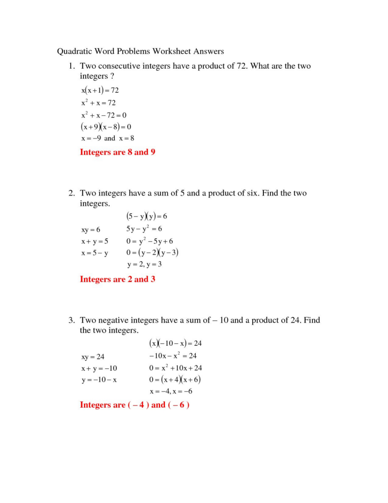 Using The Quadratic Formula Worksheet Answers Db excel